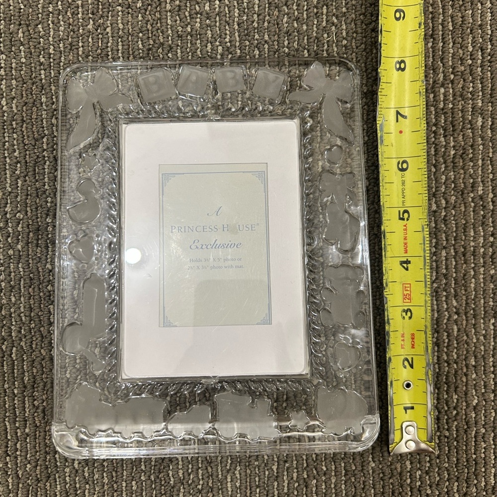 Princess House Crystal Baby Picture Frame Clear  Nursery Decor Gift - Picture 3 of 7